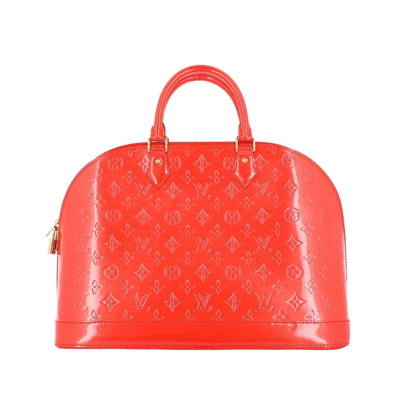 Alma patent leather handbag Louis Vuitton Red in Patent leather